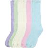 Comfort Choice Women’s Plus Size 6-Pack Rib Knit Socks(Pastel Pack)