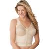 Comfort Choice Women’s Plus Size Front-Close Longline Wireless Posture Bra(Beige)