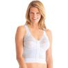 Comfort Choice Women’s Plus Size Front-Close Longline Wireless Posture Bra(White)
