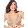Comfort Choice Women’s Plus Size Front-Close Satin Wireless Bra(Nude)