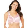 Comfort Choice Women’s Plus Size Front-Close Satin Wireless Bra(Rose Quartz)