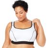Comfort Choice Women’s Plus Size High-Impact Underwire Sport Bra(White)