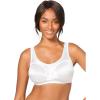 Comfort Choice Women’s Plus Size Satin Wireless Comfort Bra(White)