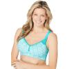 Comfort Choice Women’s Plus Size Stay-Cool Wireless T-Shirt Bra(Aquamarine Batik Tile)