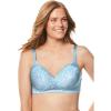 Comfort Choice Women’s Plus Size Stay-Cool Wireless T-Shirt Bra(Pastel Blue Animal)