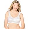 Comfort Choice Women’s Plus Size The Embroidered Custom Fit Bra(White)
