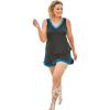 Swim 365 Women’s Plus Size 2-Piece Swim Skirtini Set(Black Blue Sea)