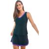 Swim 365 Women’s Plus Size 2-Piece Swim Skirtini Set(Black Mirtilla)