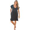Swim 365 Women’s Plus Size Box-Pleat Cover Up(Black)