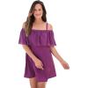 Swimsuits For All Swim 365 Women’s Plus Size Laser-Cut Off-The-Shoulder Swim Dress(Spice)