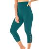 Swimsuits for All Swim 365 Women’s Plus Size High-Waisted Swim Capri with Lattice Detail(Mediterranean)