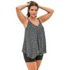 Swimsuits for All Swim 365 Women’s Plus Size Longer-Length Mesh Tankini Top(Silver Foil Dots)