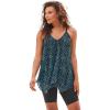 Swimsuits for All Swim 365 Women’s Plus Size Longer-Length Mesh Tankini Top(Water Droplet)