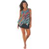 Swimsuits for All Swim 365 Women’s Plus Size Longer-Length Mesh Tankini Top(Yellow Painterly Stripes)