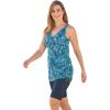Swimsuits for All Swim 365 Women’s Plus Size Longer-Length Side-Tie Tankini Top(Blue Swirl Dot)