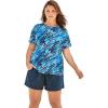 Swimsuits for All Swim 365 Women’s Plus Size The Swim Tee(Silver Foil Animal)