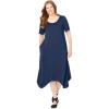 Woman Within Plus Size Drape Hem Dress(Navy)