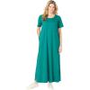 Woman Within Plus Size Perfect Short-Sleeve Scoopneck Maxi Tee Dress(Waterfall)