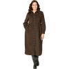 Woman Within Plus Size Petite Button Front Corduroy Dress(Chocolate)