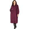 Woman Within Plus Size Petite Button Front Corduroy Dress(Deep Claret)