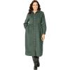 Woman Within Plus Size Petite Button Front Corduroy Dress(Pine)