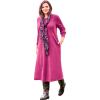 Woman Within Plus Size Petite Thermal Knit A-Line Dress(Raspberry)
