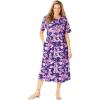 Woman Within Women’s Plus Size Button-Front Essential Dre(Purple Garden)