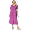 Woman Within Women’s Plus Size Button-Front Essential Dress(Raspberry Blossom)