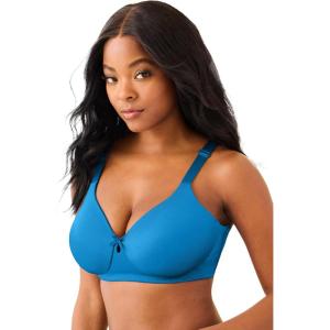 Comfort Choice Women’s Plus Size Back-Smoothing Wireless T-Shirt Bra(Pool Blue)