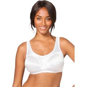 Comfort Choice Women’s Plus Size Satin Wireless Comfort Bra(White)