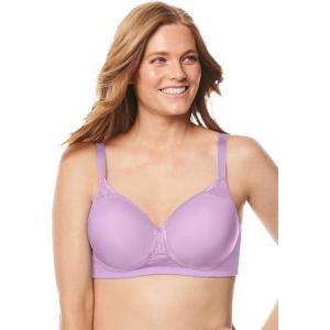 Comfort Choice Women’s Plus Size Stay-Cool Wireless T-Shirt Bra(Amethyst Purple)