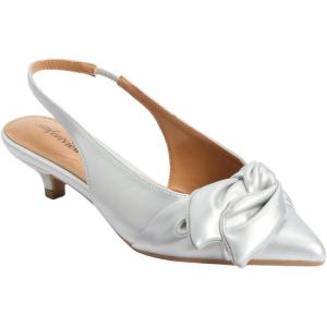 Comfortview Women’s Wide Width The Tia Slingback(Silver)