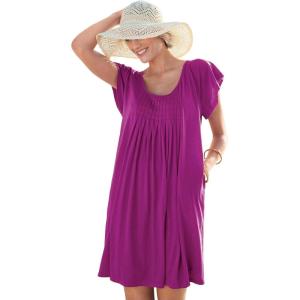 Swim 365 Women’s Plus Size Box-Pleat Cover Up(Bright Fuchsia)
