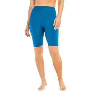 Swim 365 Women’s Plus Size High-Waist Swim Bike Short(Azure Blue)