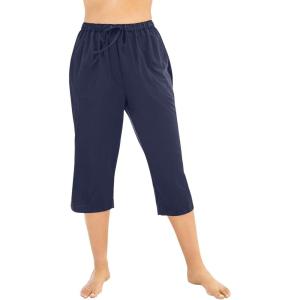 Swimsuits for All Swim 365 Women’s Plus Size Taslon Cover Up Capri Pant(Navy)