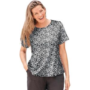 Swimsuits for All Swim 365 Women’s Plus Size The Swim Tee(Black White Abstract)