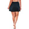 Swim 365 Women’s Plus Size Zip-Pocket Swim Skort(Black)