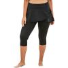 Swimsuits for All Swim 365 Women’s Plus Size Skirted Swim Capri Pant(Black)