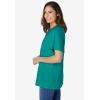 Woman Within Plus Size Eyelet Henley Tee(Waterfall)