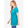 Woman Within Plus Size Layered-Look Tee(Pretty Turquoise)