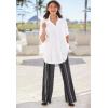 Woman Within Plus Size Rayon Pintucked Effortless Tunic Blouse(Pretty Orchid Texture)