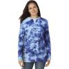 Woman Within Plus Size Ultra Soft Waffle Thermal Sweatshirt(Navy Tie Dye)