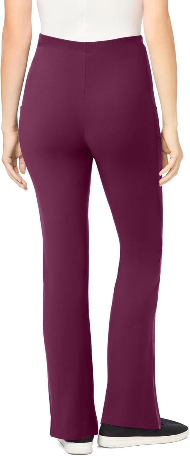image:imageWoman Within Plus Size StretchCotton Knit PullOn Bootcut Pocket LeggingsDeep Claret