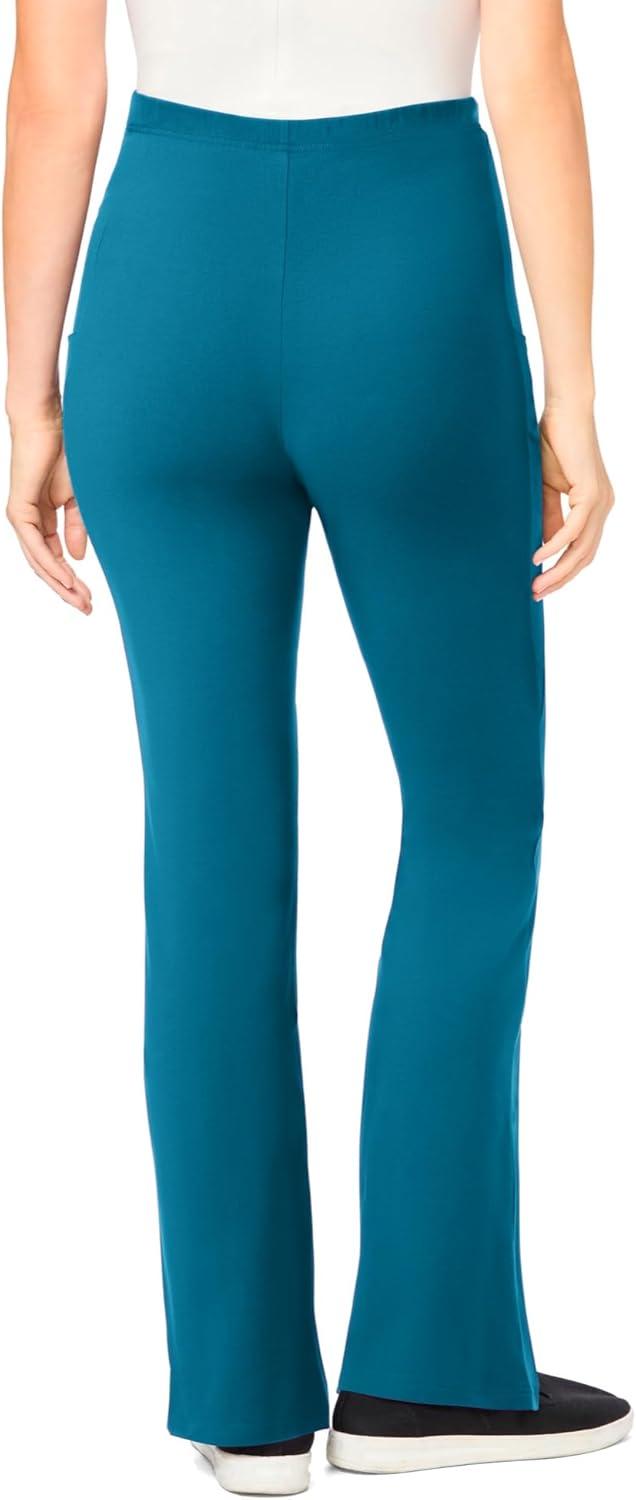 image:imageWoman Within Plus Size StretchCotton Knit PullOn Bootcut Pocket LeggingsDeep Teal