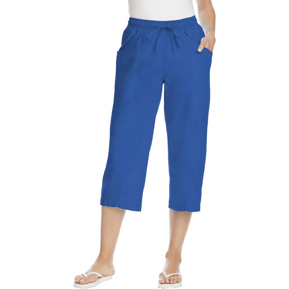 image:imageWoman Within Plus Size Boardwalk CapriBright Cobalt