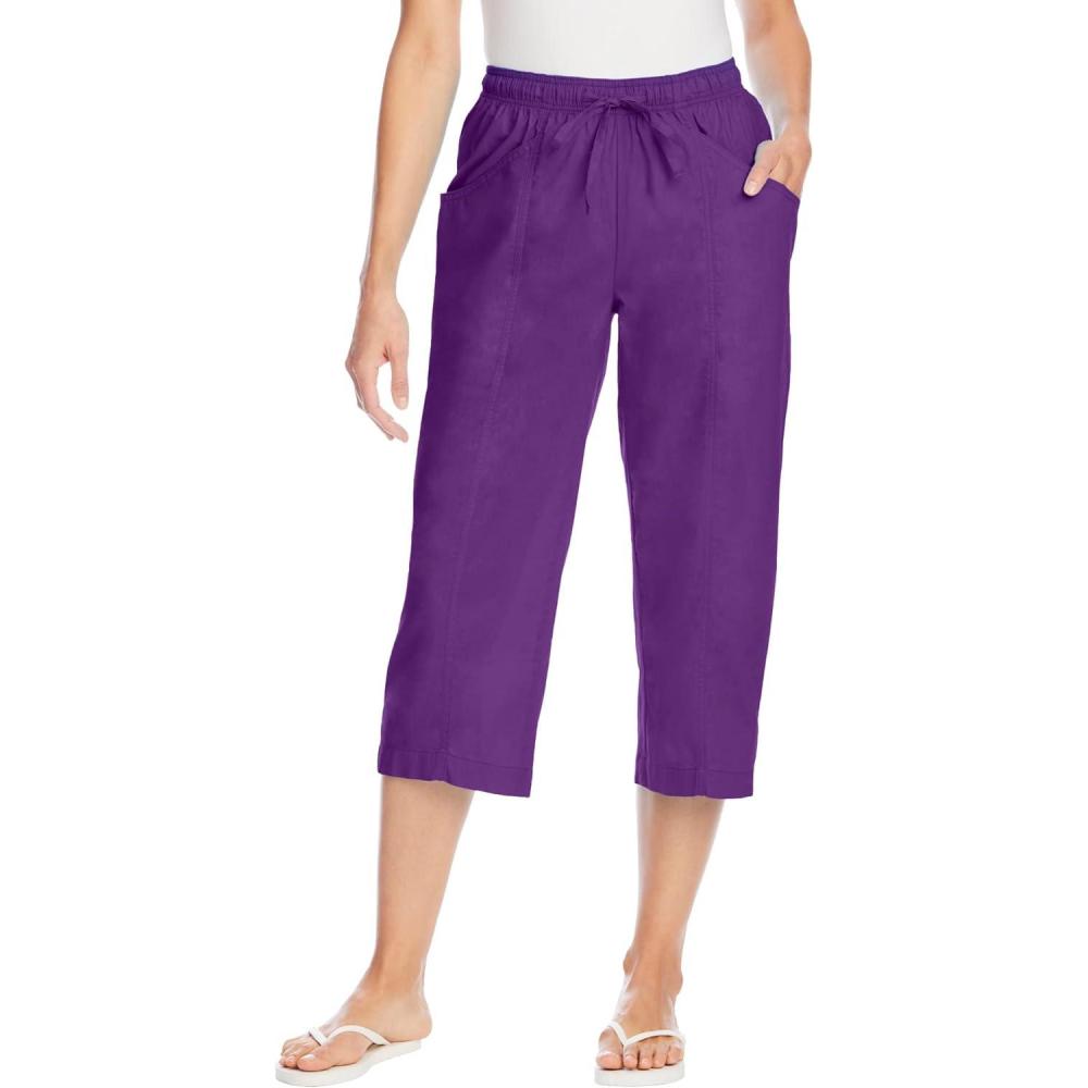 image:imageWoman Within Plus Size Boardwalk CapriPurple Orchid