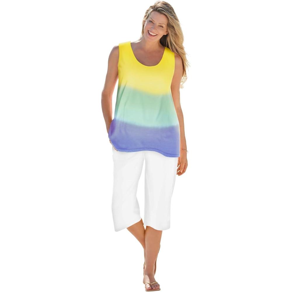 image:imageWoman Within Plus Size HighLow TankMulti Dip Dye
