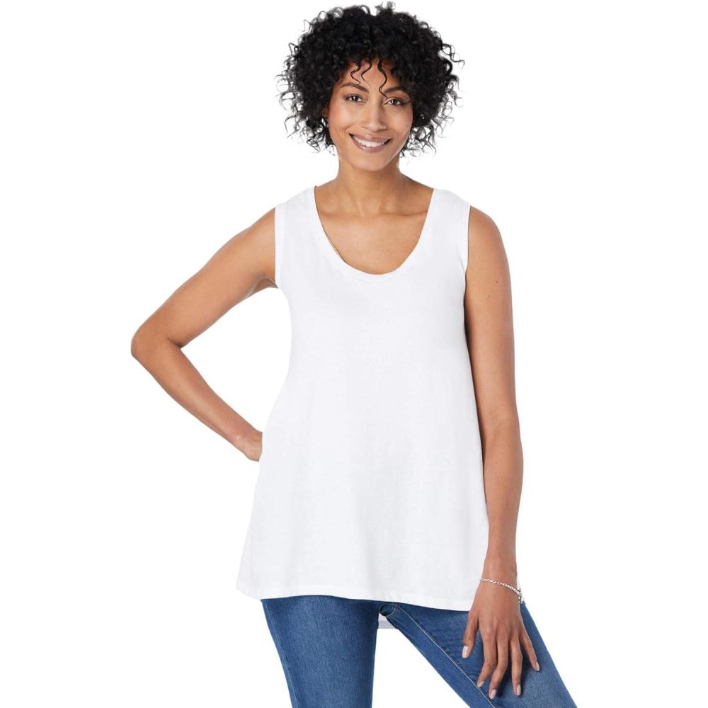 image:imageWoman Within Plus Size HighLow TankWhite