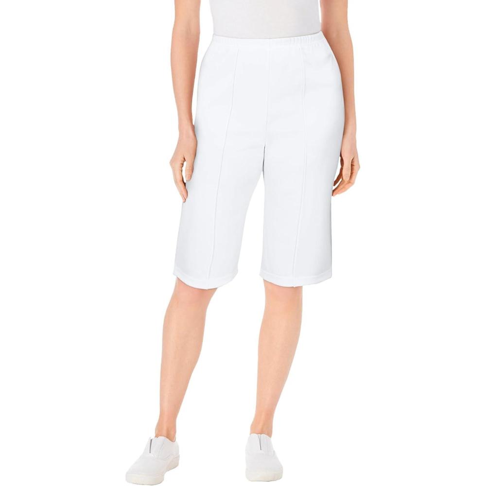 image:imageWoman Within Plus Size Knit Bermuda ShortWhite