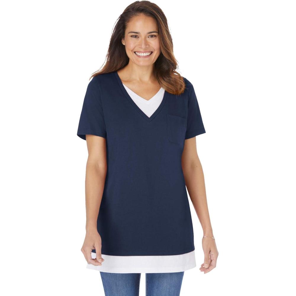 image:imageWoman Within Plus Size LayeredLook TunicNavy